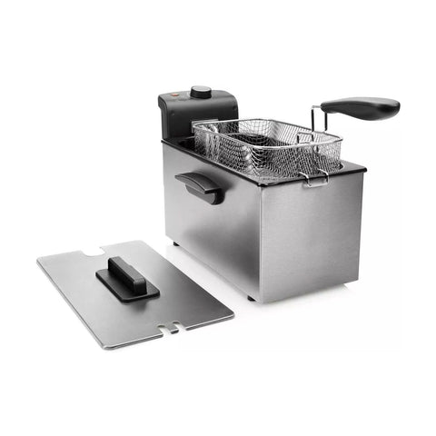 Fritteuse 3L aus Edelstahl 2000W mit Thermostat 130-190°C Silber