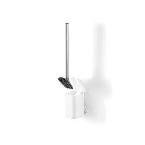 Wand-WC-Bürstenhalter und weiße WC-Bürste