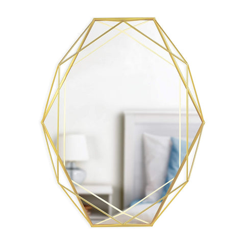Wandspiegel in Prisma-Form 56,5x42,5x8,3cm Gold