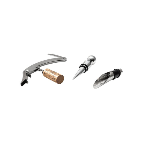 3-teiliges Weinzubehör-Set aus Silber