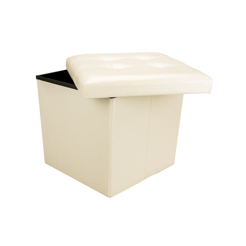 Faltbarer Pouf Kergur Weiß 38x38x38cm