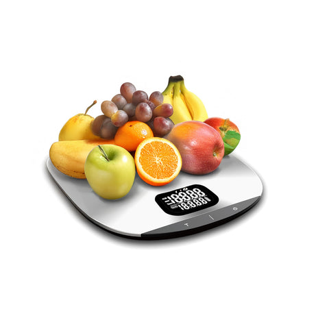 Küchenwaage aus Edelstahl 5 kg – Ultrakompakt, LCD, Tarafunktion