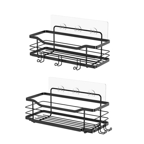 avilia home set 2 mensole adesive da parete in acciaio nero per bagno e cucina ean 8052879010668