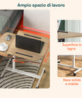 avilia scrivania regolabile con ruote e ripiano inclinabile salvaspazio multiuso ean 8056819050271