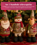 saint joy pupazzi natalizi set 3 con gambe regolabili tema scozzese o inglese ean 8050043128409