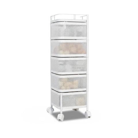 avilia home carrello multiuso richiudibile quadrato salvaspazio con ruote organizer con cestelli 345 ripiani nero o bianco ean 8052879012259