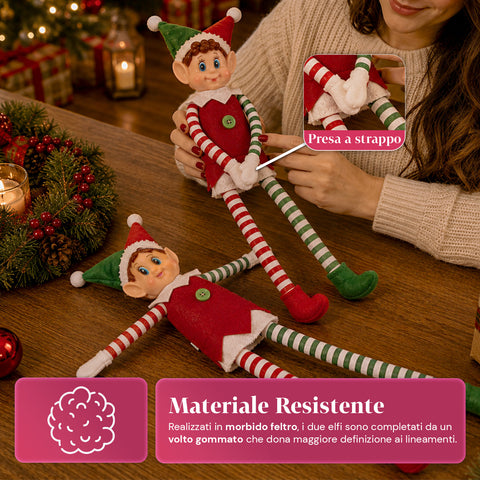 saint joy elfi di natale set 2 pezzi flessibili h40 cm 2 fantasie ean 8050043128430