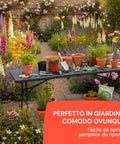 zendea tavolo pieghevole richiudibile a valigetta portatile effetto rattan in resina pp ean 8050030810614