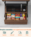 avilia home supporto microonde da cucina in legno con cassetto e ripiano superiore ean 8052879010781