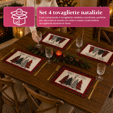 saint joy tovagliette natalizie set 4 pezzi 30x45 cm 2 fantasie ean 8050043128089