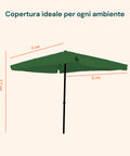 zendea ombrellone da giardino 3x3 regolabile con snodo inclinabile e carrucola ean 8015361595395