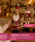 saint joy pupazzi natalizi set 3 con gambe regolabili tema scozzese o inglese ean 8050043128409