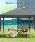 zendea gazebo 3x3mt per esterni con copertura impermeabile e telaio in acciaio ean 8015361713188