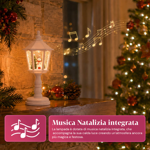 saint joy lampada natalizia con neve luci led e musica usb 2 colori ean 8050043128195