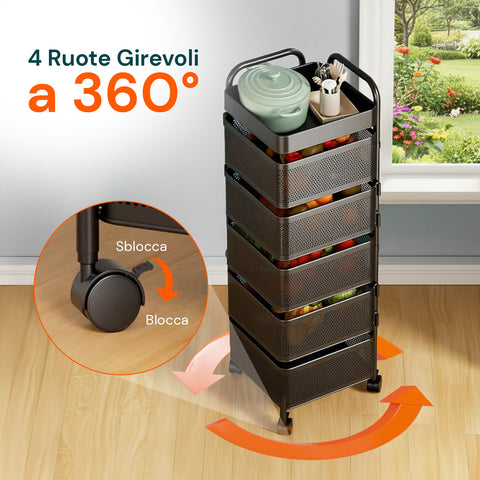 avilia home carrello multiuso richiudibile quadrato salvaspazio con ruote organizer con cestelli 345 ripiani nero o bianco ean 8052879012259