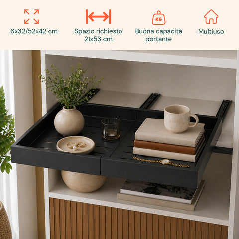 avilia home ripiano estraibile ed espandibile nero 3252 cm in metallo organizzatore scorrevole per mobili e dispensa ean 8052879010811