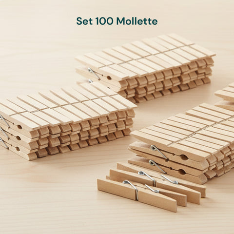 avilia home set 100 mollette in legno multiuso con molla in acciaio ean 8052879010712
