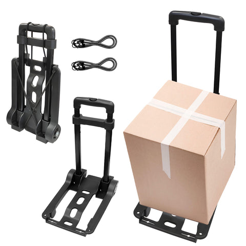 Klappbarer Wagen mit Nylon- und Stahlrädern max. 30 kg Schwarz