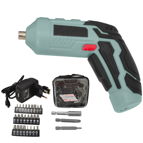 Mini Avvitatore 4v Con Batteria 1500 Mah E Astuccio Con 34 Accessori