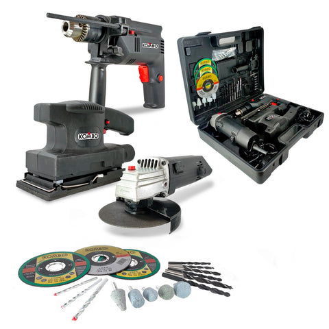 Schrauber-Schleif- und Poliermaschinen-Set mit Koffer und 50 Zubehörteilen, 500 W