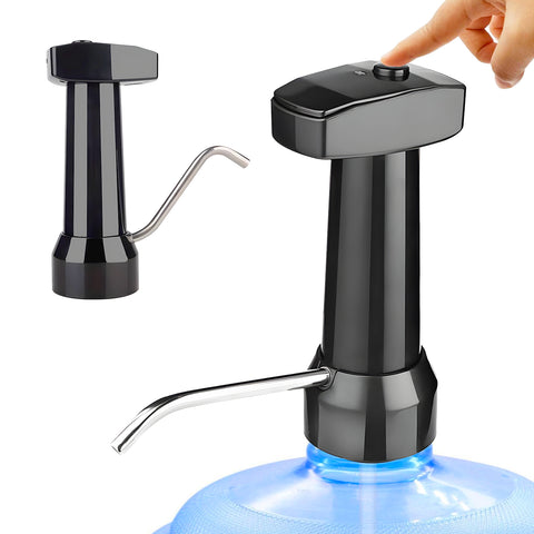 Elektrischer Wasserhahn für Behälter, wiederaufladbar, schwarz