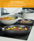 pensofal set 3 padelle antiaderenti 18 22 26 cm in alluminio per induzione e gas ean 8020173085798
