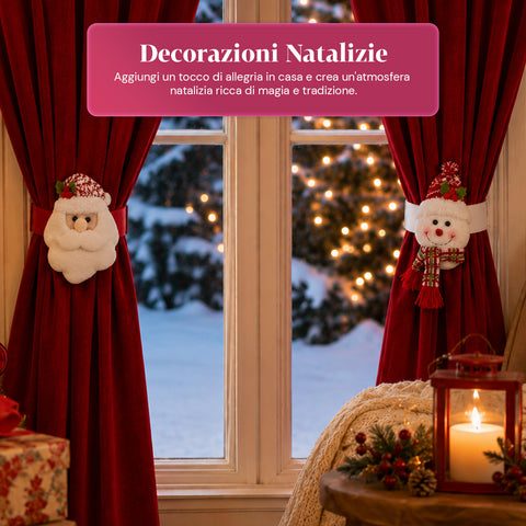 saint joy fermatende natalizi set 2 babbo natale e pupazzo di neve 16x30 cm ean 8050043127914