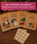 saint joy sacchetti natalizi set 24 bustine in carta kraft con adesivi ean 8050043128126
