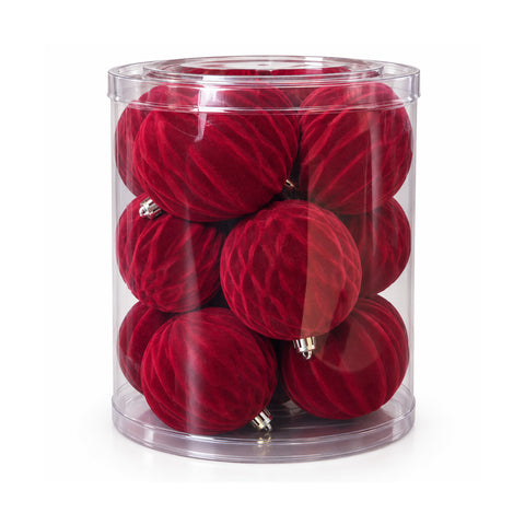 saint set 12 palline di natale vellutate 8 cm tre trame diverse in ogni confezione 3 colori disponibili sfere opache per albero e decorazioni ean 8056819080742
