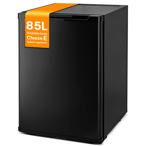 Niedriger Einschubkühlschrank aus Stahl, 85 l, Schwarz