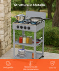staylux cucina a gas da esterno con supporto e 2 ripiani acciaio potente e pratica ean 8055954980054