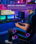 nexor sedia gaming reclinabile con poggiapiedi estraibile cuscino lombare e poggiatesta ean 8052879011771