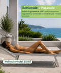 zendea lettino prendisole pieghevole in alluminio e textilene con tettuccio parasole 360 schienale reclinabile e portata 150kg ean 8056819032680