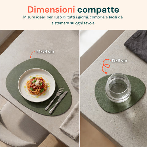 avilia home set 12 pezzi tovagliette americane e sottobicchieri reversibili in similpelle pvc impermeabile e antiscivolo 41x34 cm ean 8052879011221