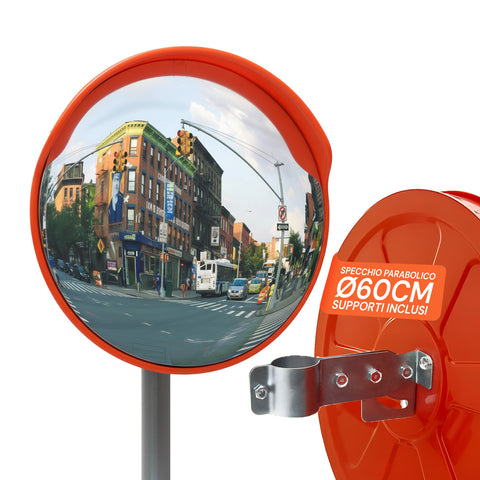 daimann specchio parabolico di sicurezza 60 cm con staffe di fissaggio ean 8056590070406