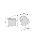 immagine-3-emuca-pattumiera-per-fissaggio-a-porta-con-coperchio-automatico-13l-grigio-ean-8432393120034