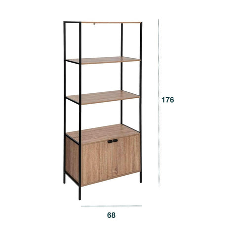 immagine-3-five-simply-smart-libreria-scaffale-2-ripiani-con-mobile-basso-68x35x176cm-nero-ean-3560232580437