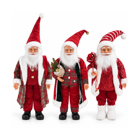 saint joy babbo natale con luci e musica statua natalizia decorativa 65 95 120 cm ornamento luminoso a batteria blind box ean 8056819080308