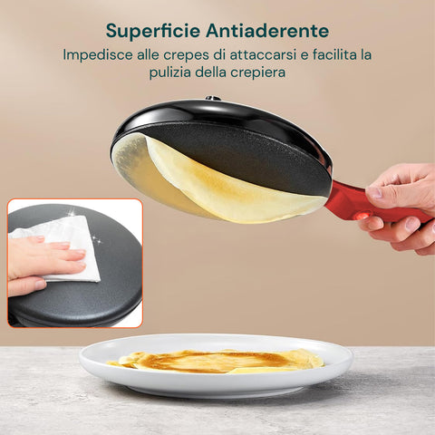 wintem crepiera elettrica 600w con rivestimento antiaderente e accessori ean 8052286431995