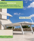 zendea lettino prendisole pieghevole in alluminio e textilene con tettuccio parasole 360 schienale reclinabile e portata 150kg ean 8056819032680