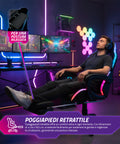 nexor sedia gaming reclinabile con poggiapiedi estraibile cuscino lombare e poggiatesta ean 8052879011771