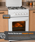wintem cucina a gas 50x50 cm con forno a gas 49 litri 4 fuochi di diversa potenza valvole di sicurezza e coperchio ean 8056819078930