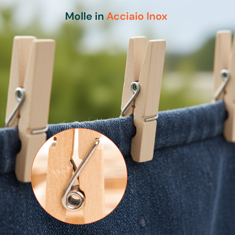 avilia home set 100 mollette in legno multiuso con molla in acciaio ean 8052879010712