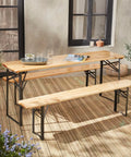 garden friend set birra rettangolare pieghevole in ferro e legno 3 elementi 70x220cm verde ean 8023755029272
