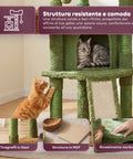 puppy lovers albero tiragraffi per gatti a forma di cactus 1065 cm torre tiragraffi in sisal naturale con casetta cuccia a cestino e pallina gioco design moderno verde e marrone ean 8054806950849