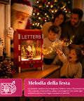 saint joy cassetta postale natalizia luminosa con effetto neve musica e luci led decorazione babbo natale in plastica 24x15x37 cm a batterie o usb ean 8050043127891