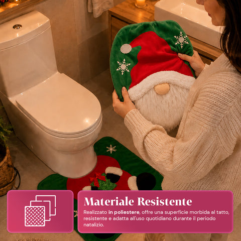 saint joy copriwater natalizio set 2 pezzi babbo natale con tappeto verde ean 8050043128034