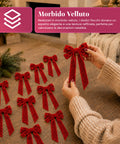 saint joy fiocchi per albero di natale in velluto rosso set 12 10x21 cm ean 8050043128492