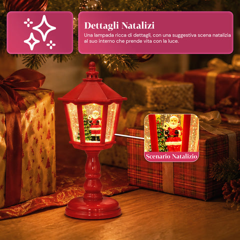 saint joy lampada natalizia con neve luci led e musica usb 2 colori ean 8050043128195