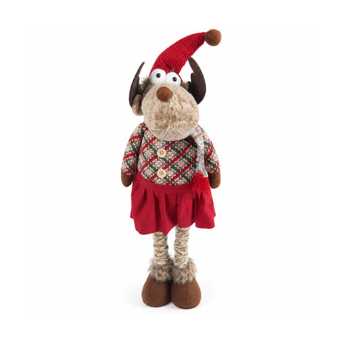 saint joy renna natalizia decorativa estensibile 55 85 cm ornamento di natale con gambe telescopiche struttura in metallo poliestere 4 varianti stile ean 8056819080070